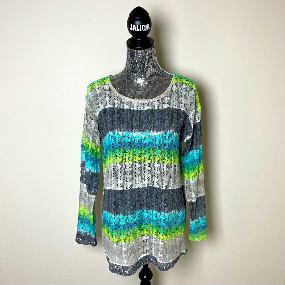 Lily Pad Mint Stripe Scoop Neck Top